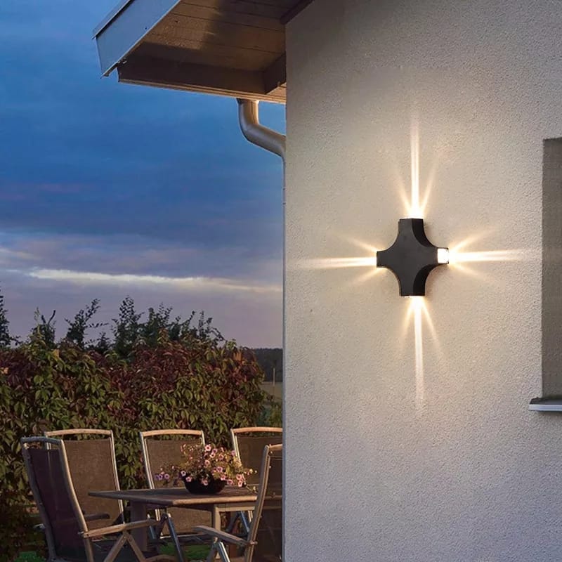 Modern Cross Shape Waterproof Outdoor Wall Light