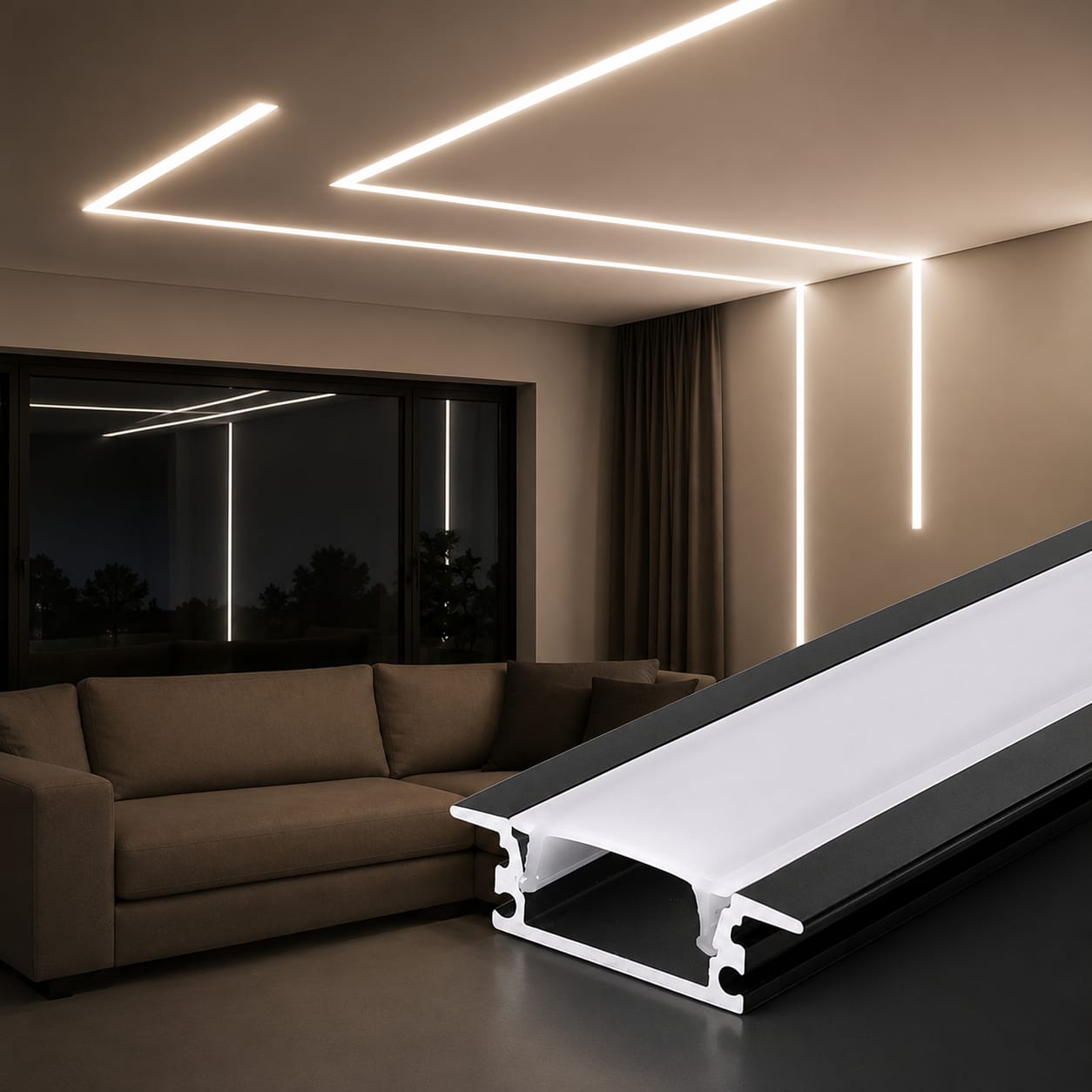 23mm Aluminum Profile light (Black)