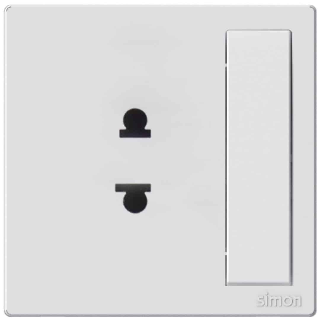 Simon 2pin Universal Socket with Switch 