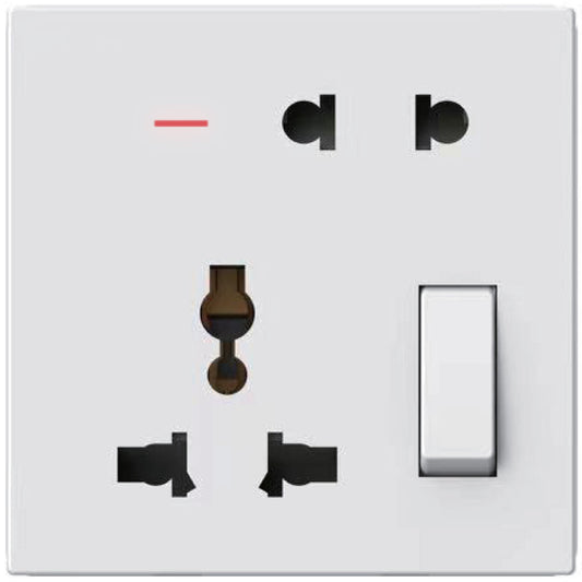 Simon 2Pin & Multi Socket with Switch - White