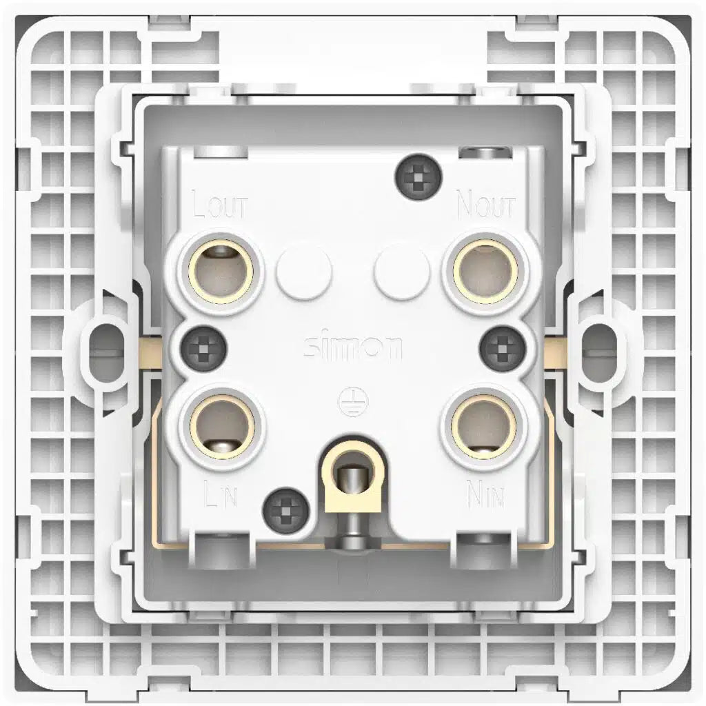Simon 45A DP Switch with LED - White