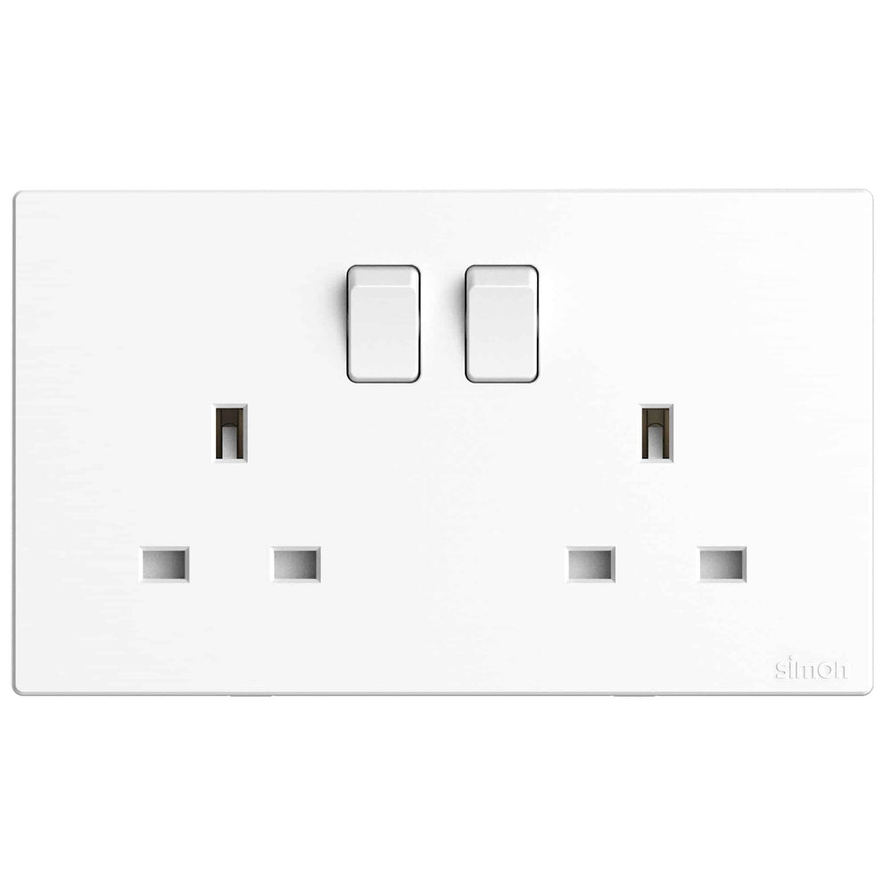 Simon 2G BS Switched Socket - White – Electra Lights