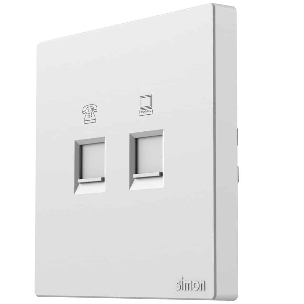 Telephone & Data Outlet Cat6 - White