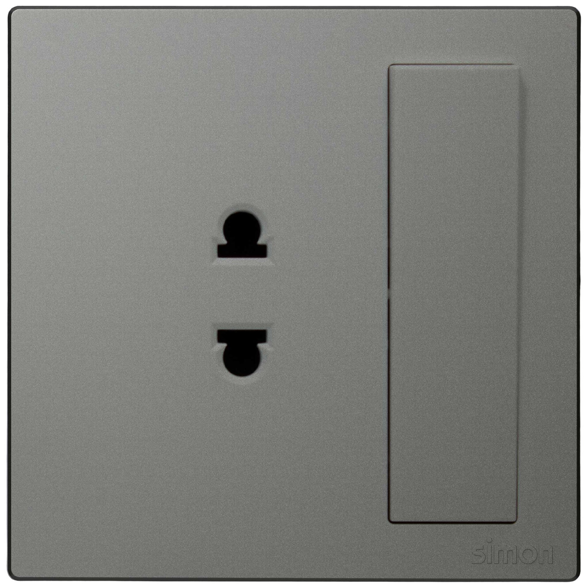 Simon 2pin universal socket with switch