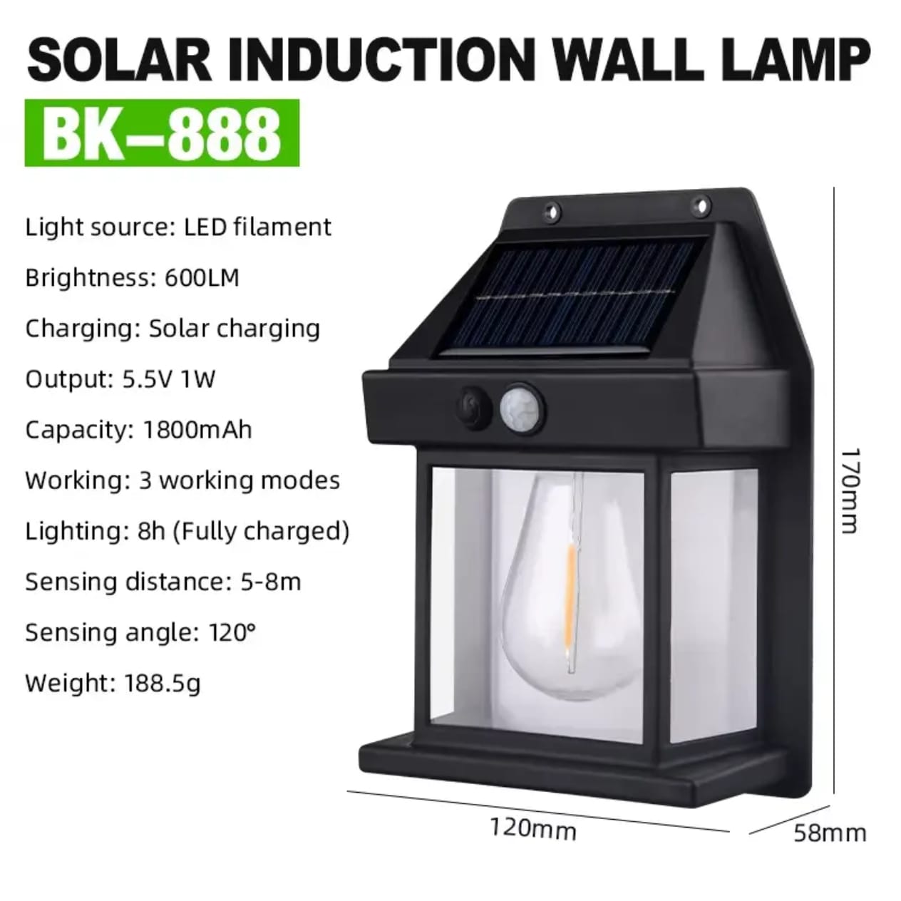 LED Soler Garden Wall Light