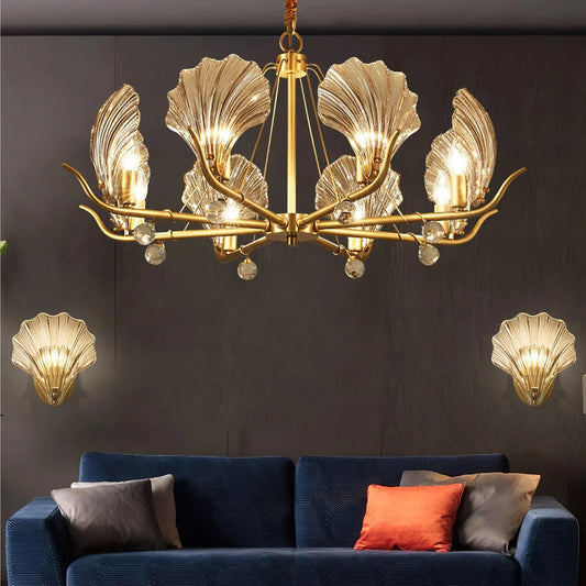 Modern Creative Sea Shell Shaped Glass Chandelier (800mm Diameter)