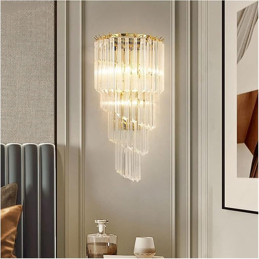 Luxury spiral crystal wall light