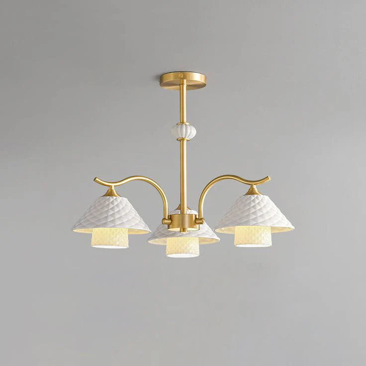 Modern Luxury Cream Style Ceramic Shade Chandelier (600mm Diameter)