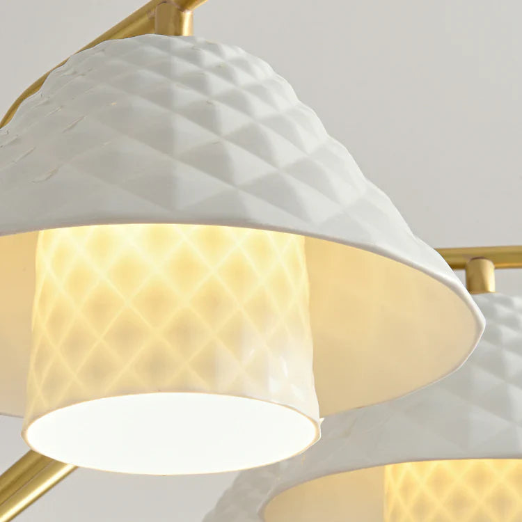 Modern Luxury Cream Style Ceramic Shade Chandelier (600mm Diameter)