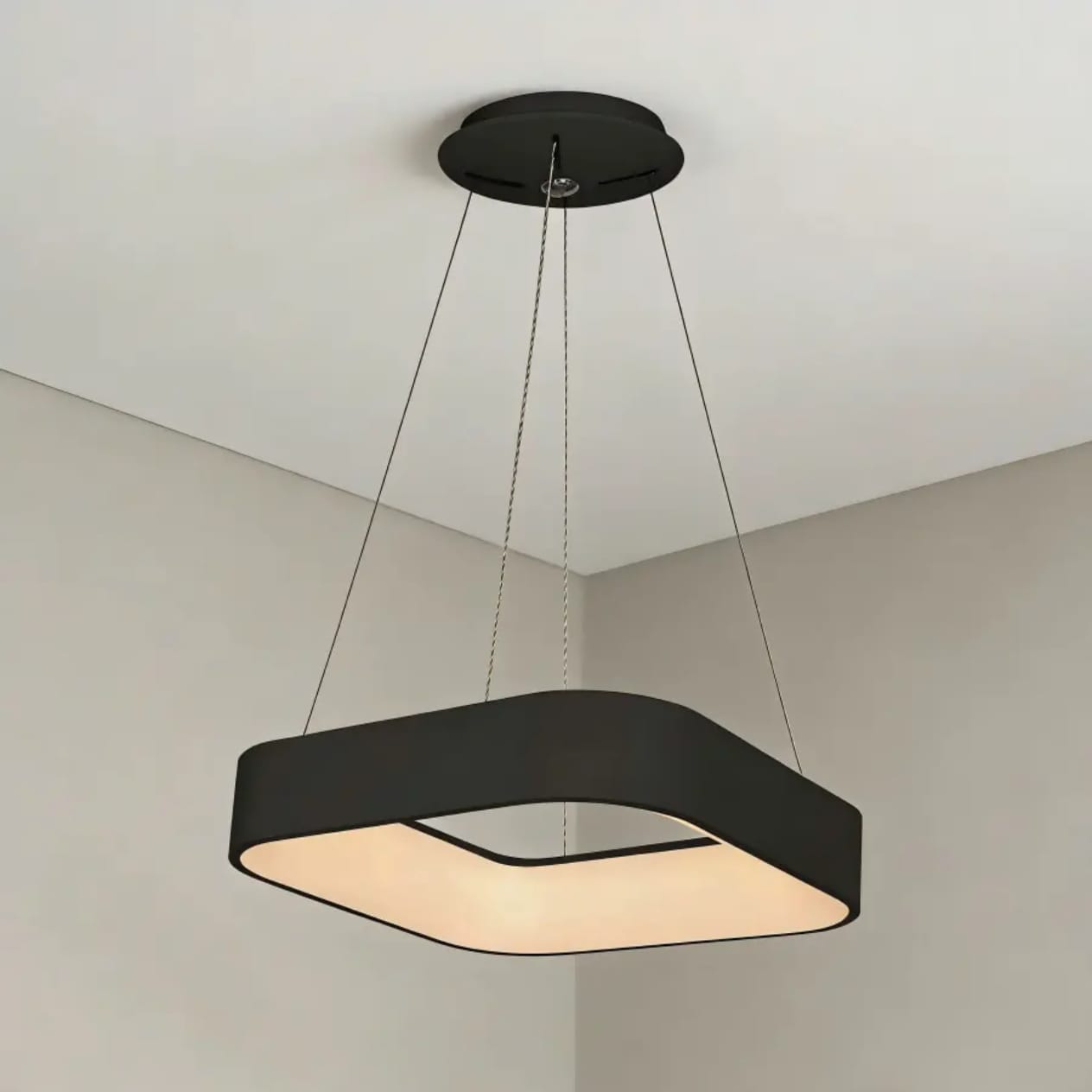 Modern Square Aluminum Chandelier (9085-Round Black)