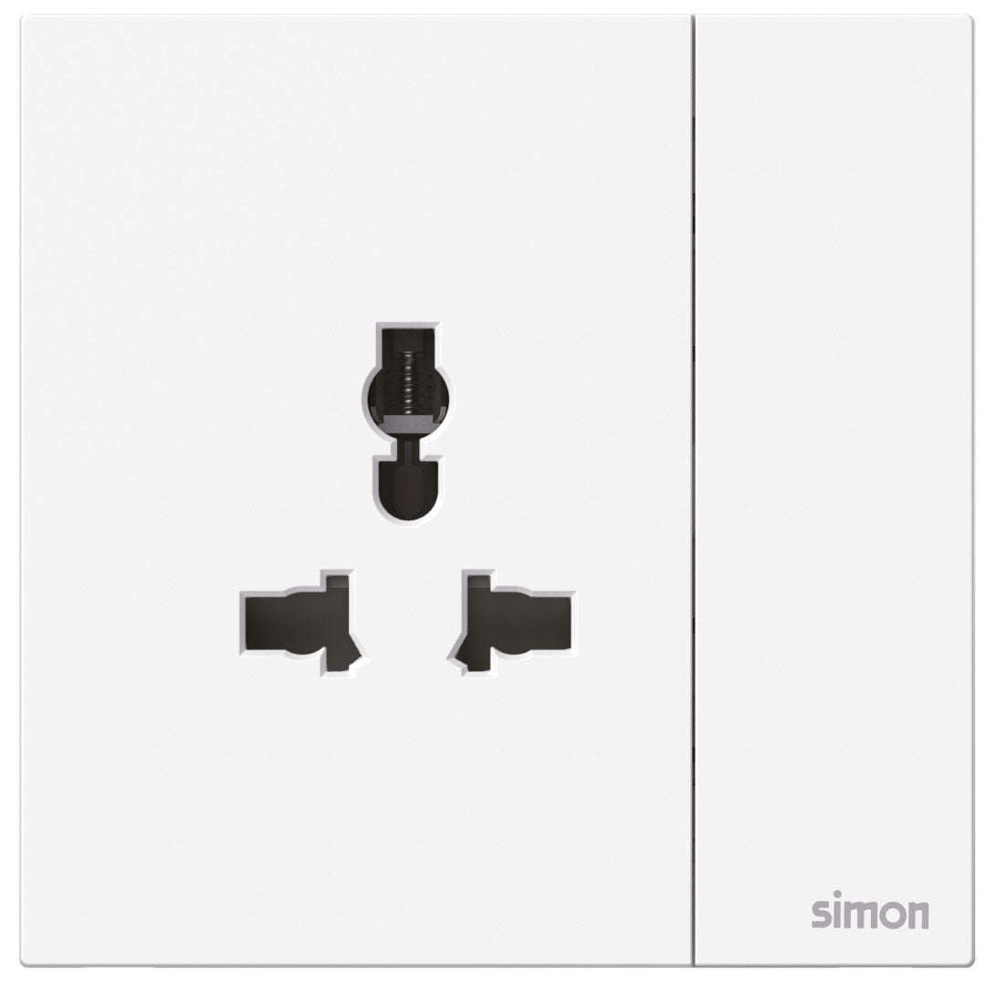 Simon 1G International Switched Socket M7-White