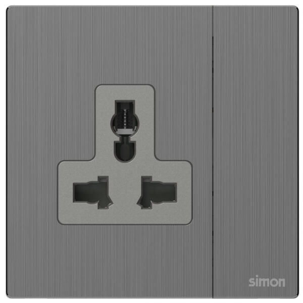 Simon 1G International Switched Socket M7-Metal