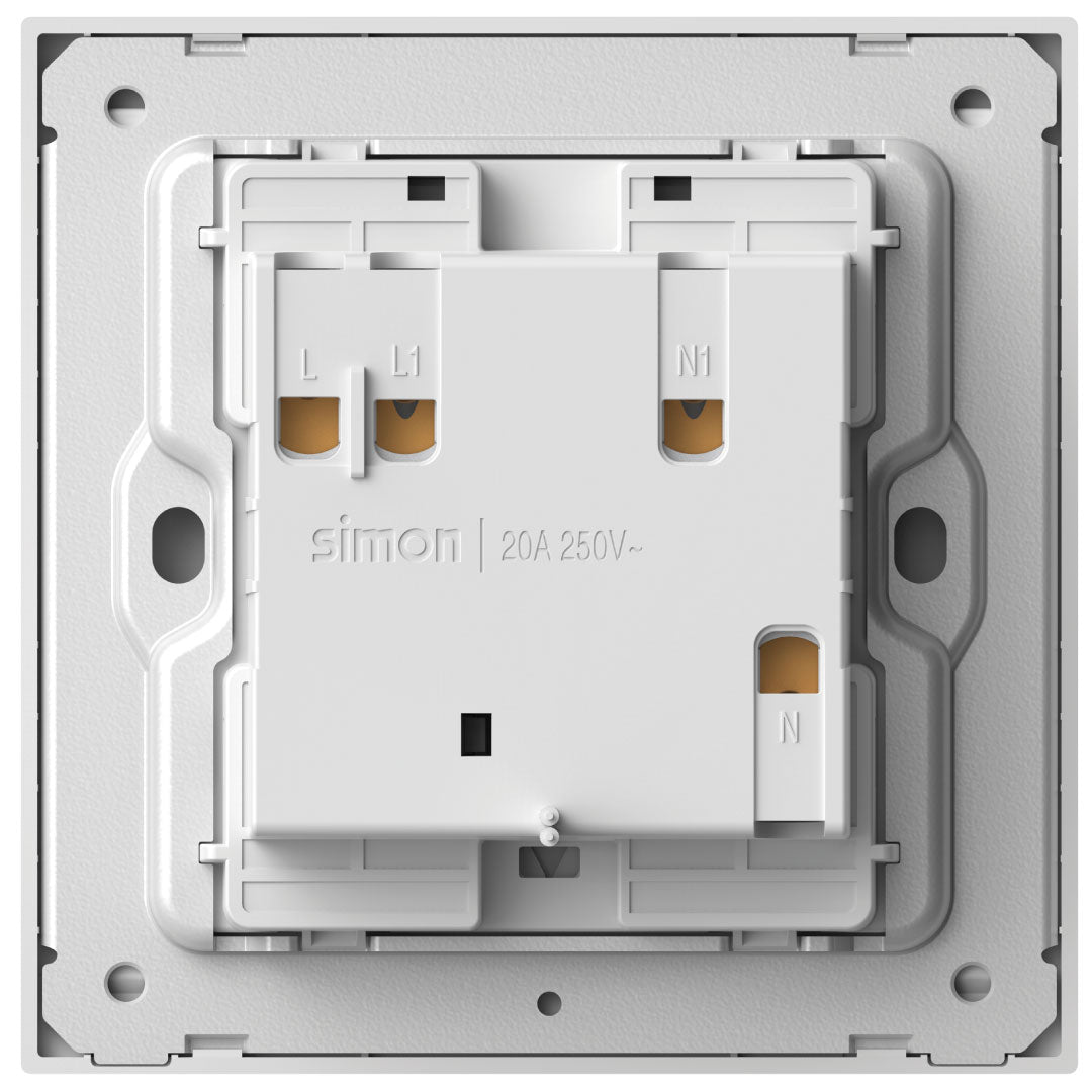 Simon 20A Double Pole Switch with LED M7 Air Series-White