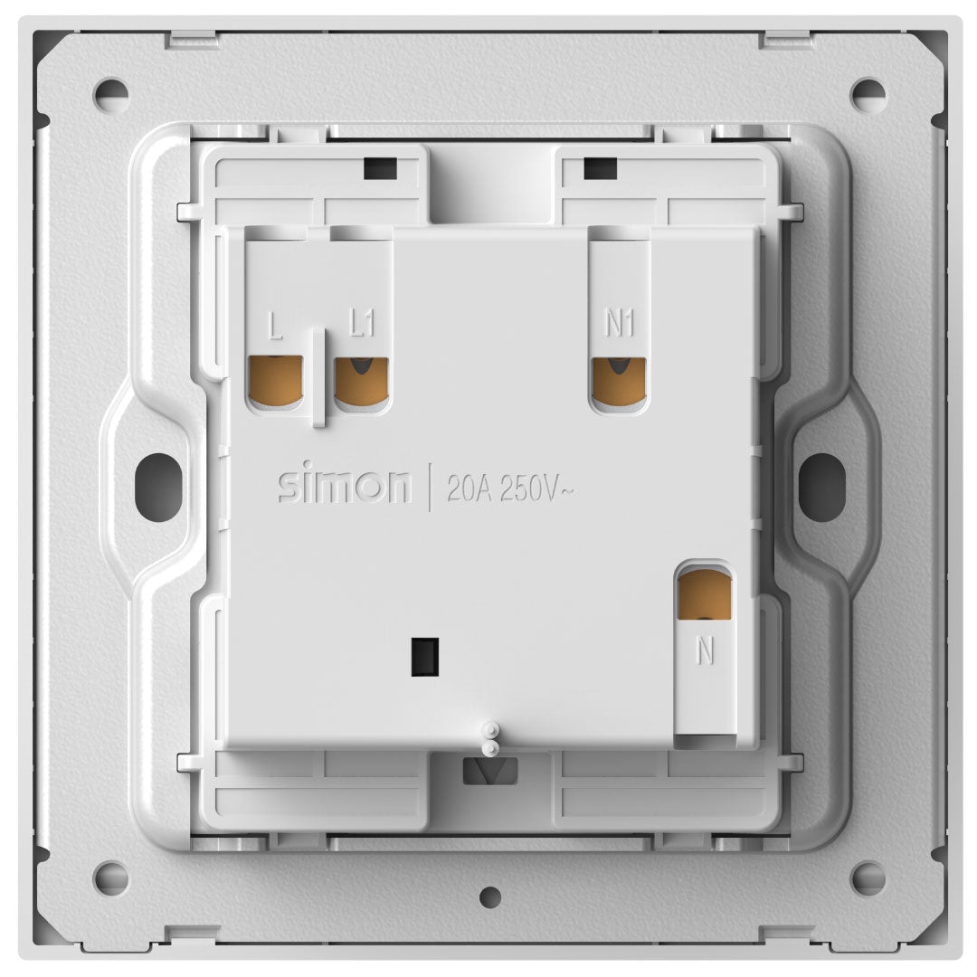 Simon 20A Double Pole Switch with LED M7-Metal Series