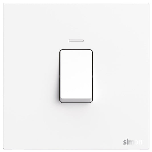 Simon 45A Double Pole Switch with LED M7-White