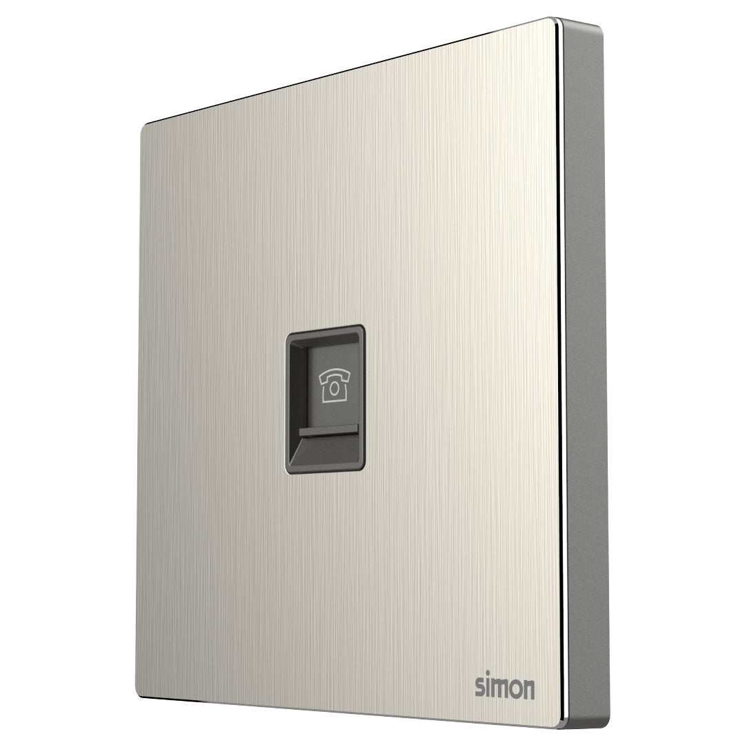 Simon 1G Telephone Outlet M7-Metal Series