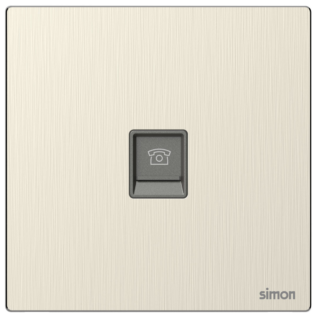 Simon 1G Telephone Outlet M7-Metal Series