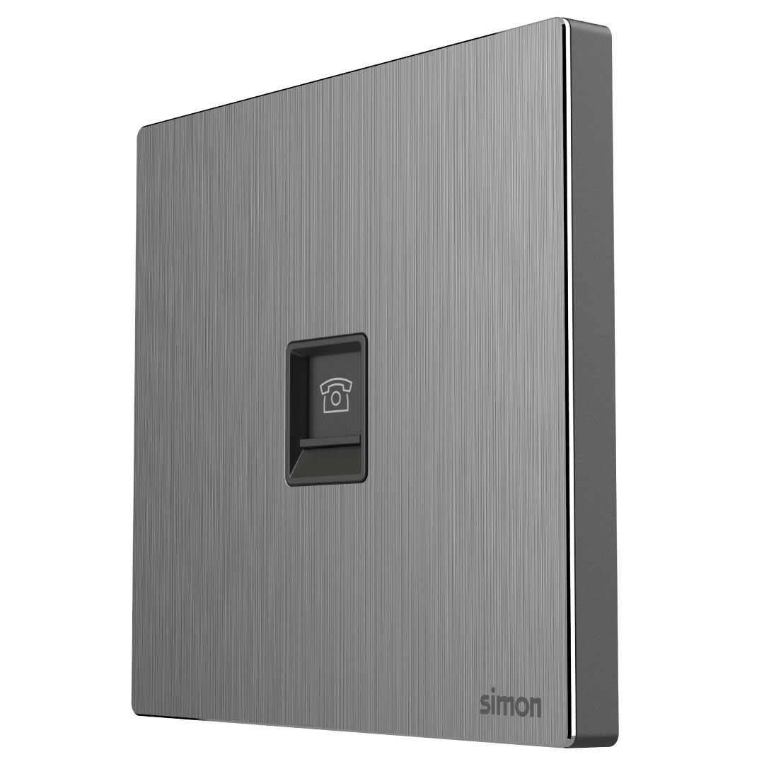 Simon 1G Telephone Outlet M7-Metal