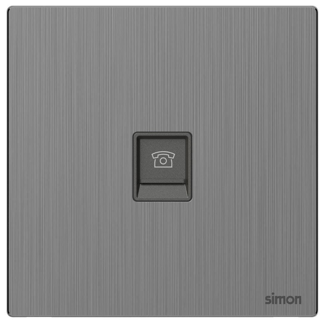 Simon 1G Telephone Outlet M7-Metal Series