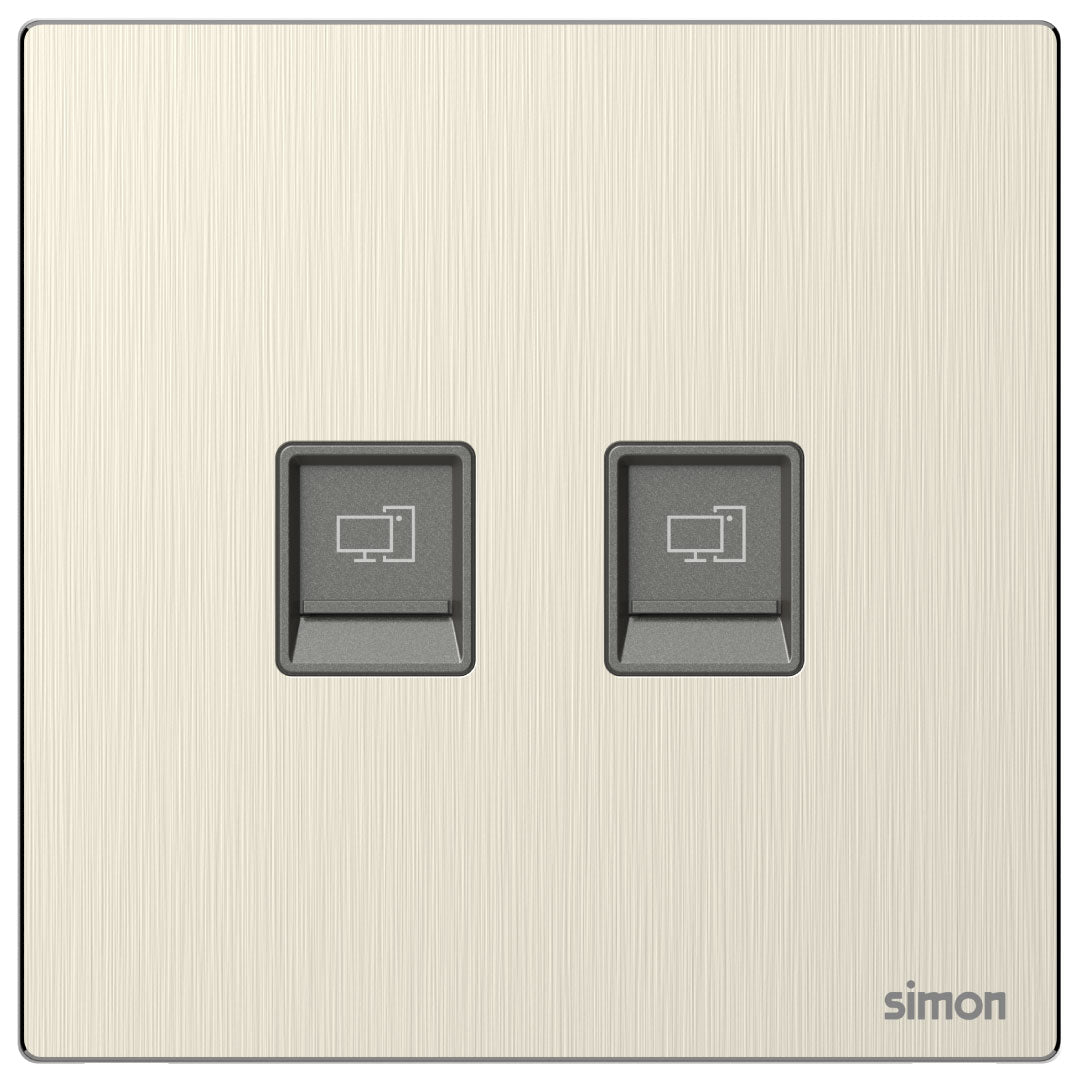 Simon 2Gang Data Outlet Cat6 M7-Metal Series