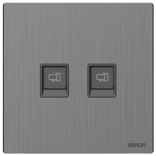 Simon 2Gang Data Outlet Cat6 M7-Metal Series