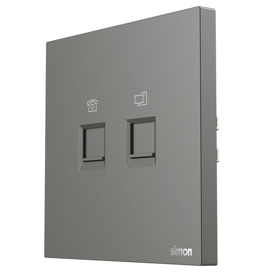 Simon Telephone & Data Outlet Cat6 M7-Grey