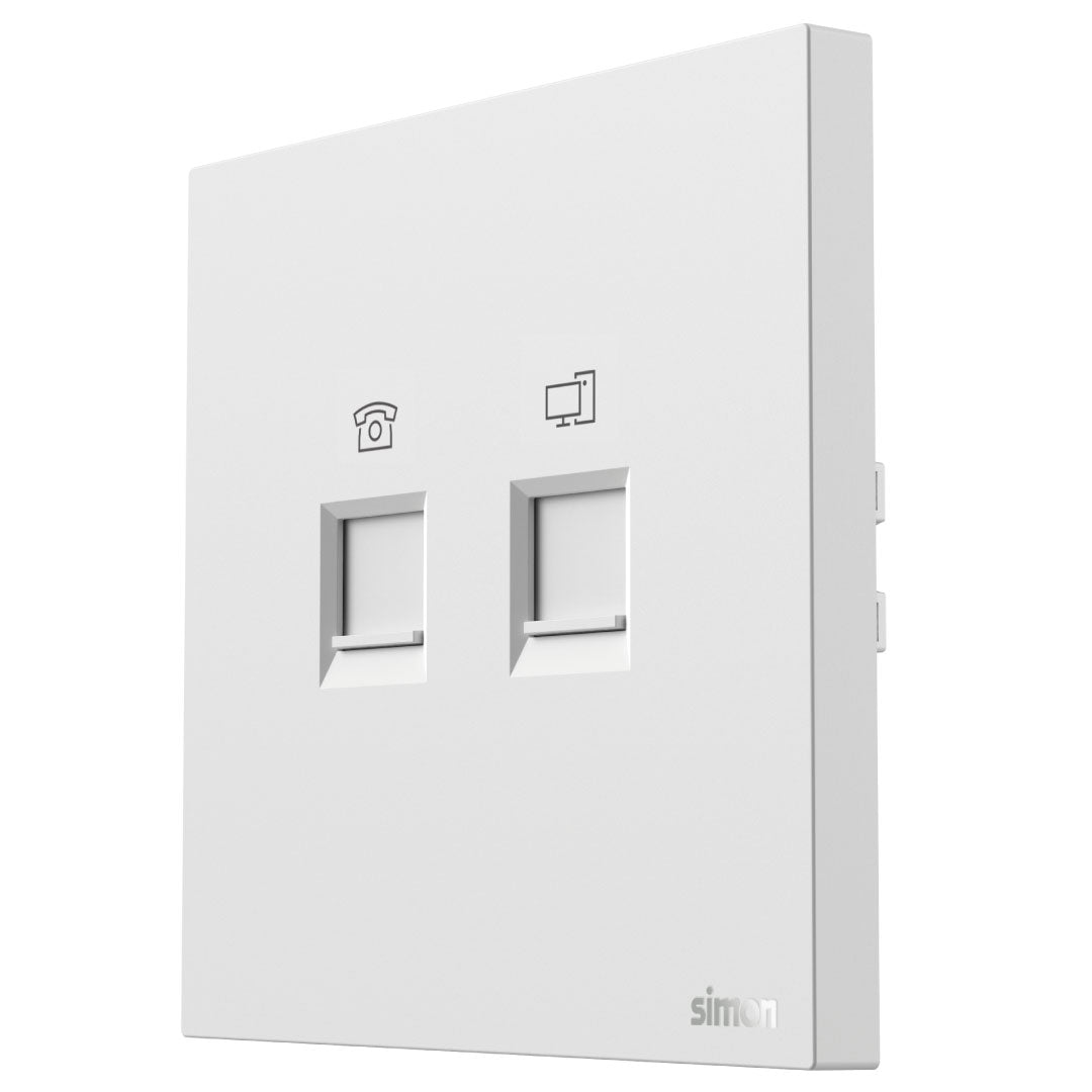 Simon Telephone & Data Outlet Cat6 M7-White