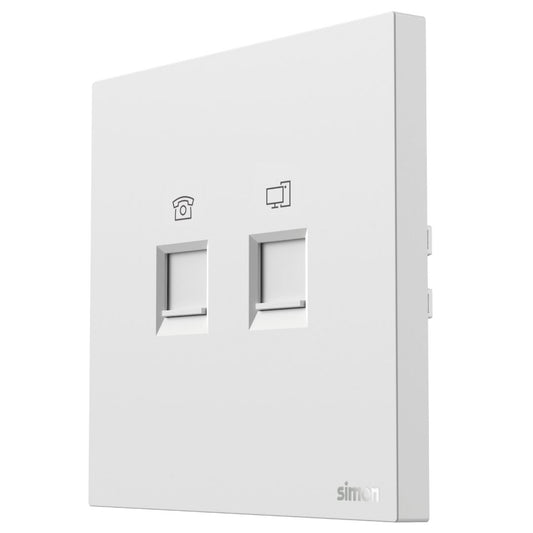 Simon Telephone & Data Outlet Cat6 M7 Air Series-White