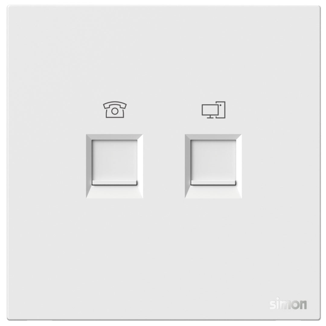 Simon Telephone & Data Outlet Cat6 M7-White