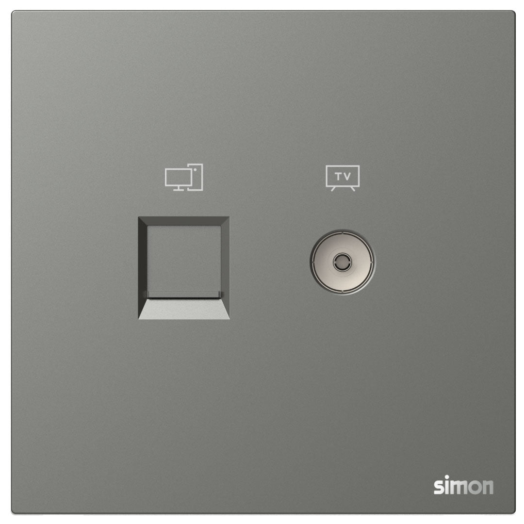 Simon TV & Data Outlet Cat6 M7-Grey