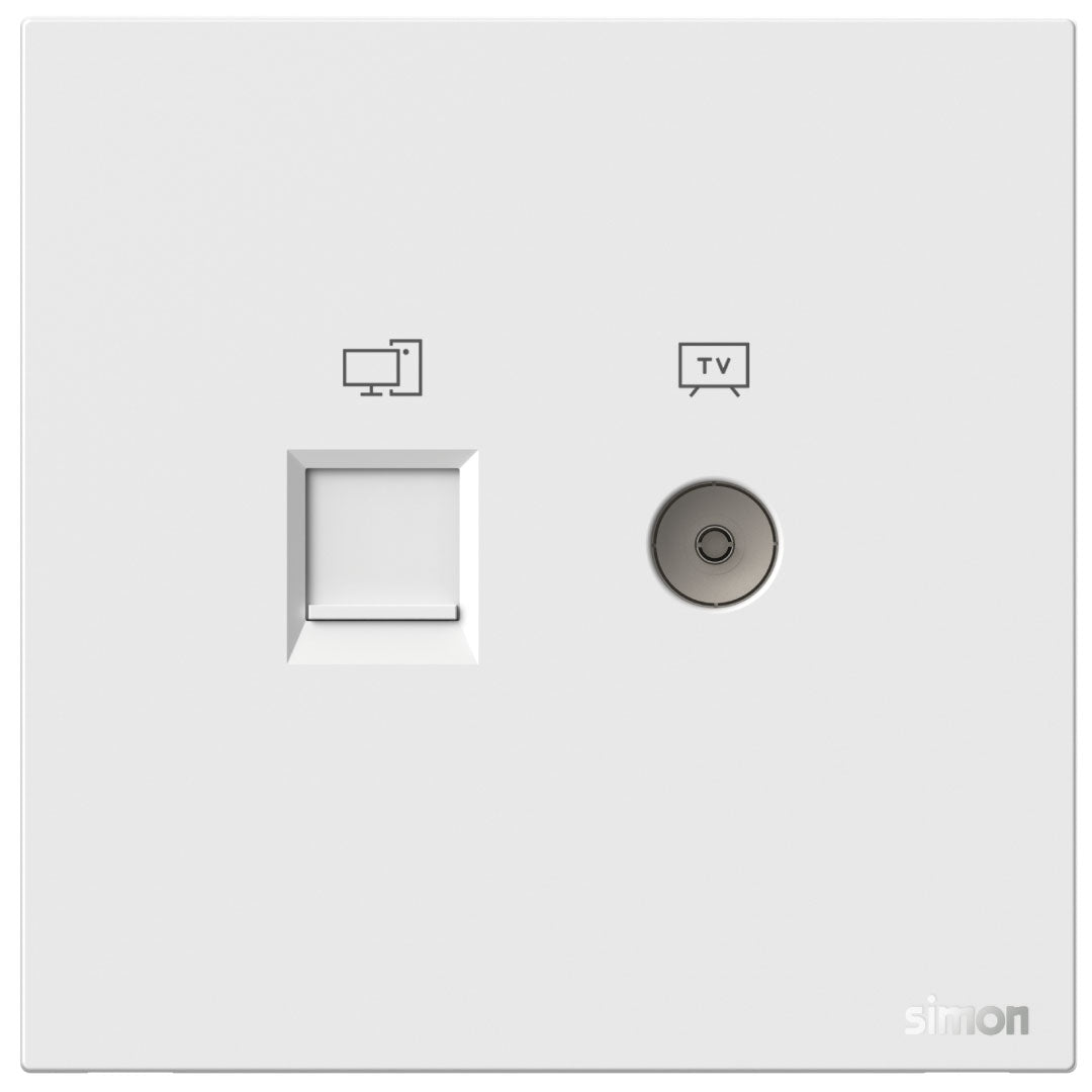 Simon TV & Data Outlet Cat6 M7 Air Series-White