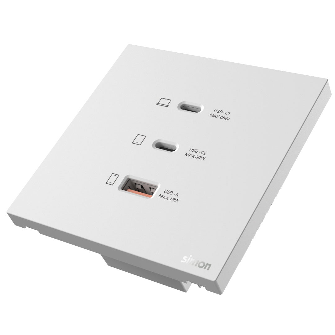 Simon USB A+C Chargers M7-White