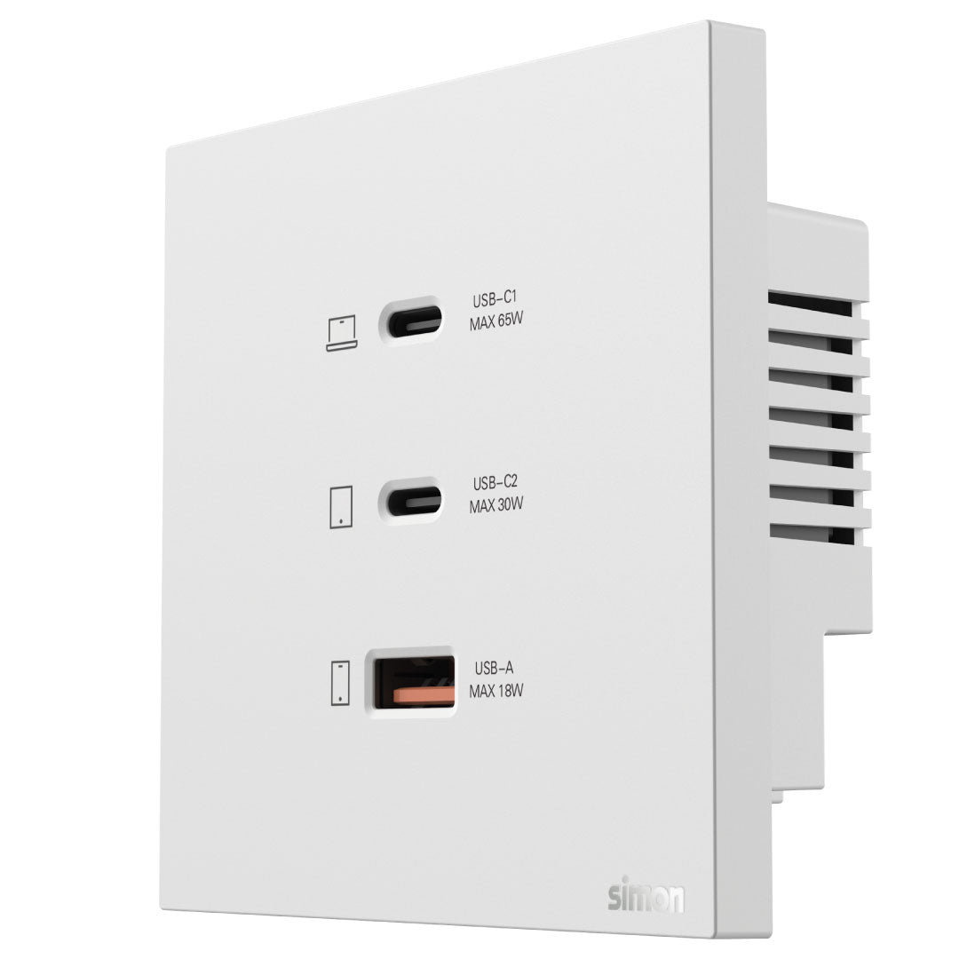 Simon USB A+C Chargers M7-White