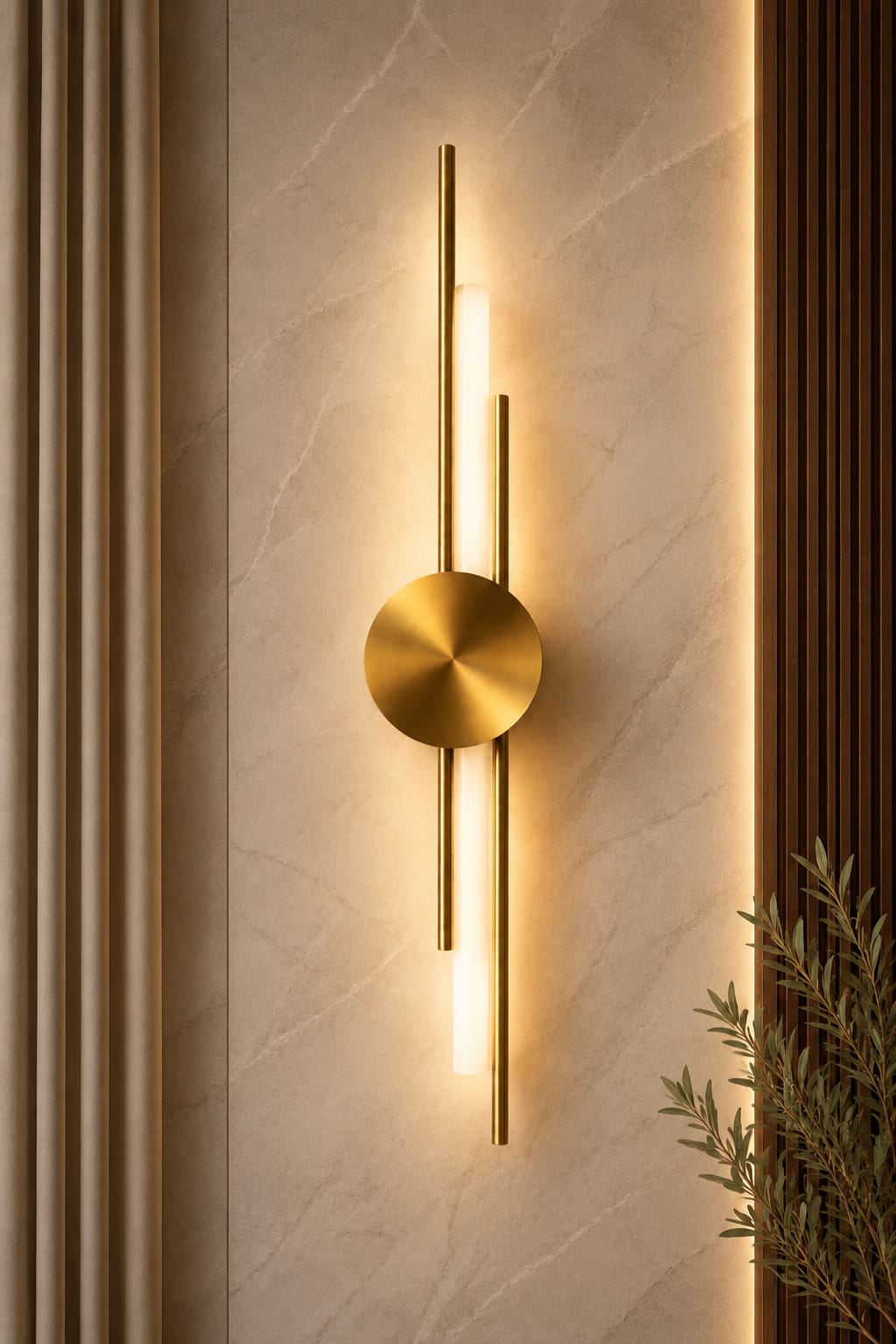 Modern Stylish Gold Pipe Acrylic Wall Lamp