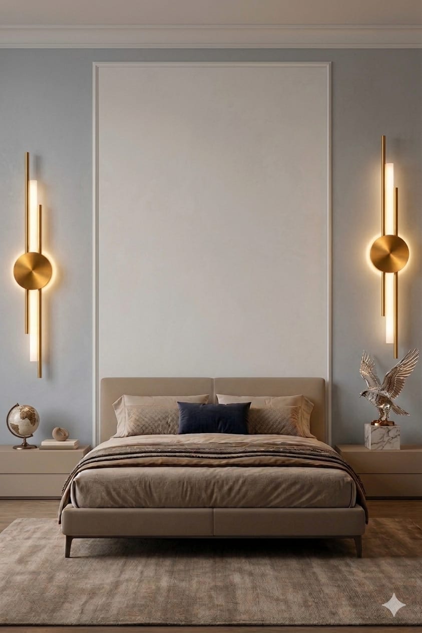 Modern Stylish Gold Pipe Acrylic Wall Lamp
