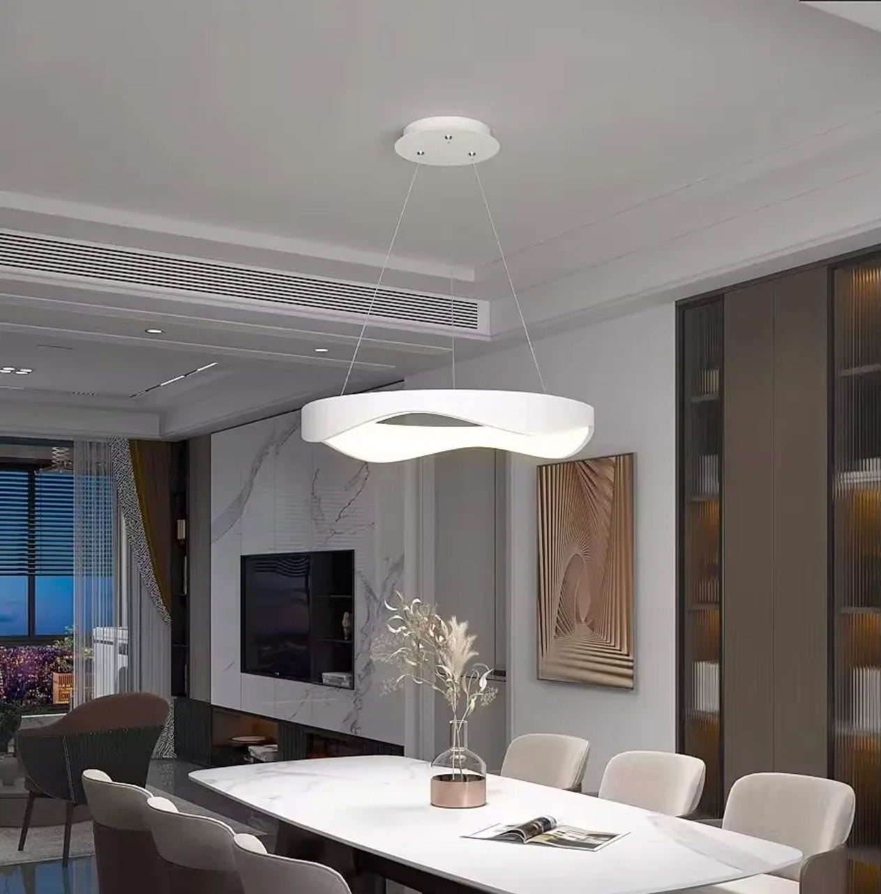 Nordic Minimalist LED Pendant Lamp (D627-Round white)