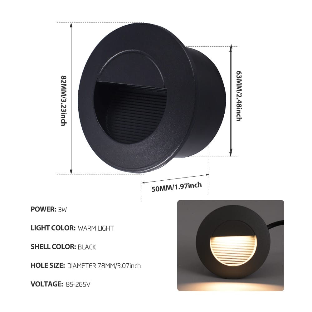 Round Recessed Water Proof LED Step Light IP65