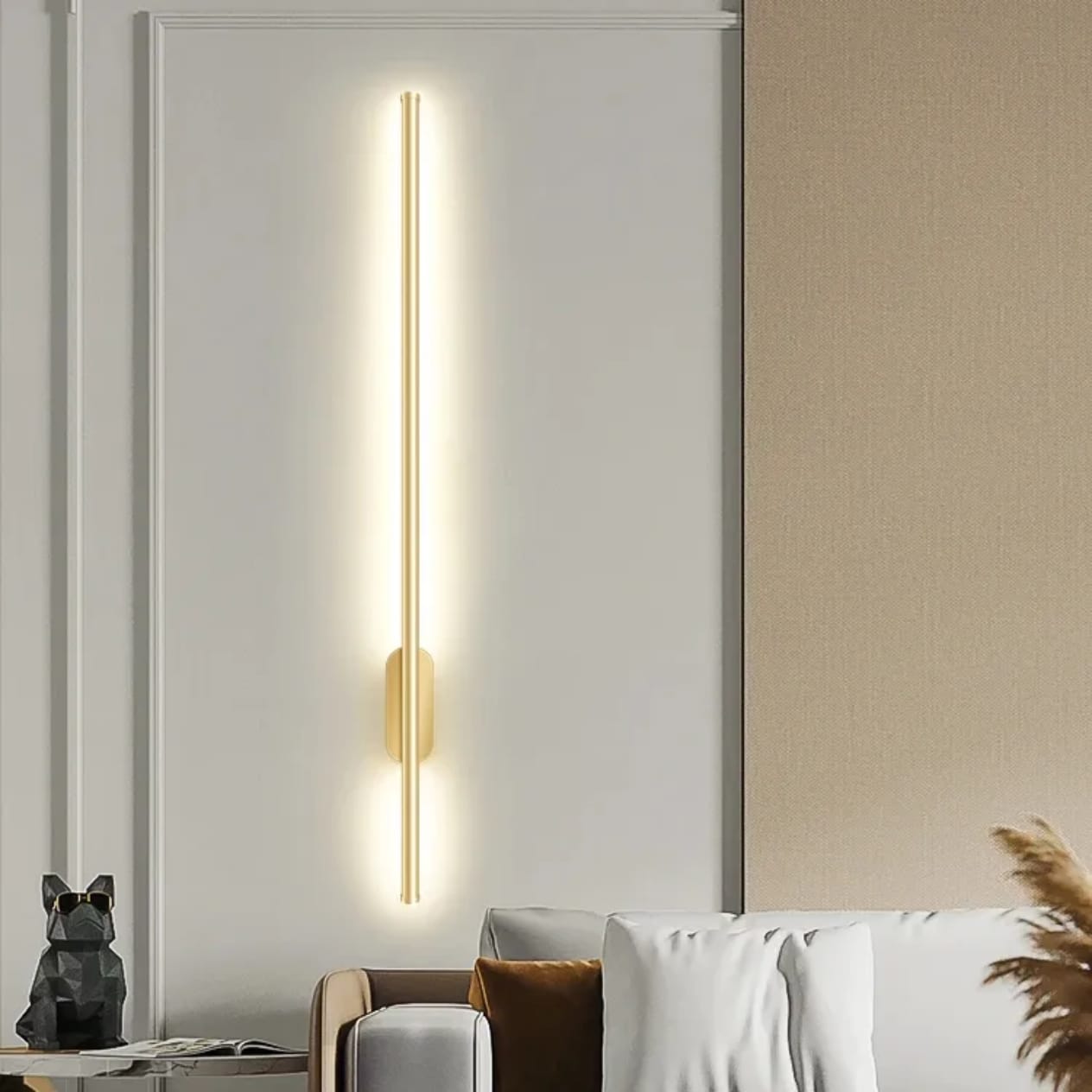 Modern Long Gold Stick LED Wall Light (90cm)