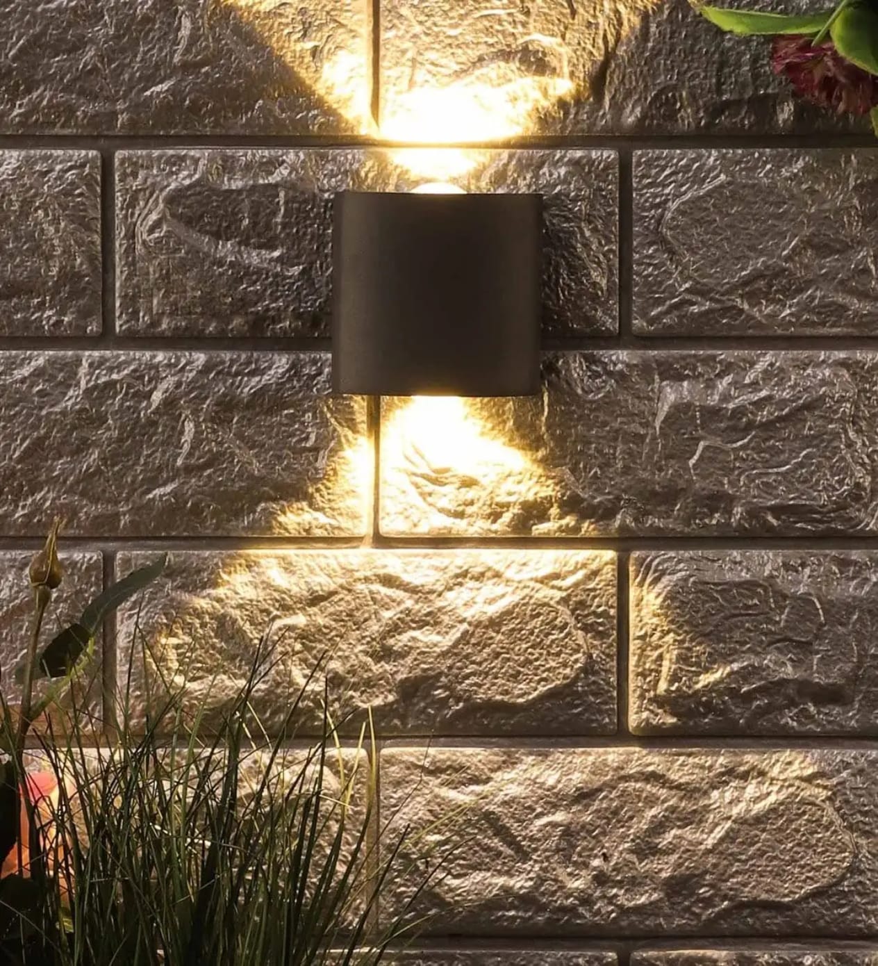 Modern Square-shaped 1Up & 1Down Side Wall Light
