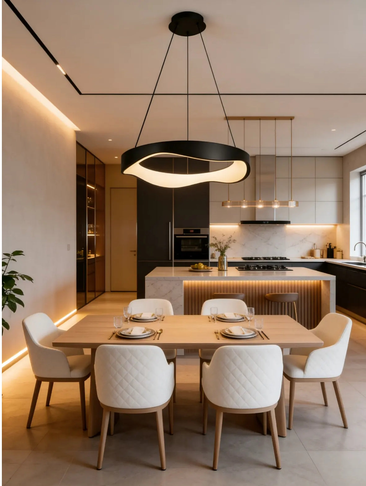 Nordic Minimalist LED Pendant Lamp (D627-Round Black)
