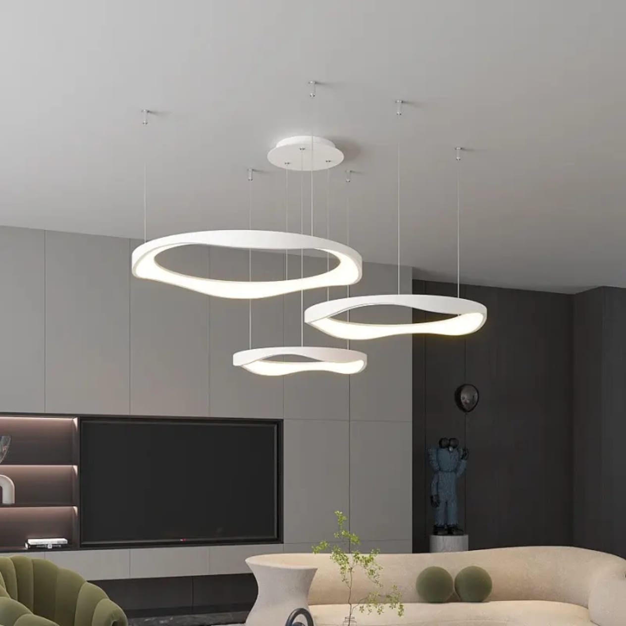 Nordic Minimalist LED Pendant Lamp (D627-Round white)