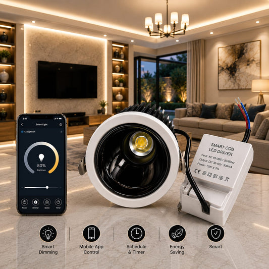 Smart Dimmable COB Downlight 12W