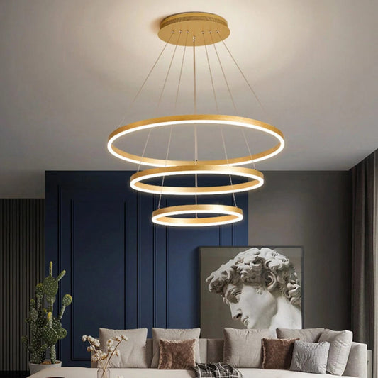 Nordic  Ring Shaped Duplex Chandelier