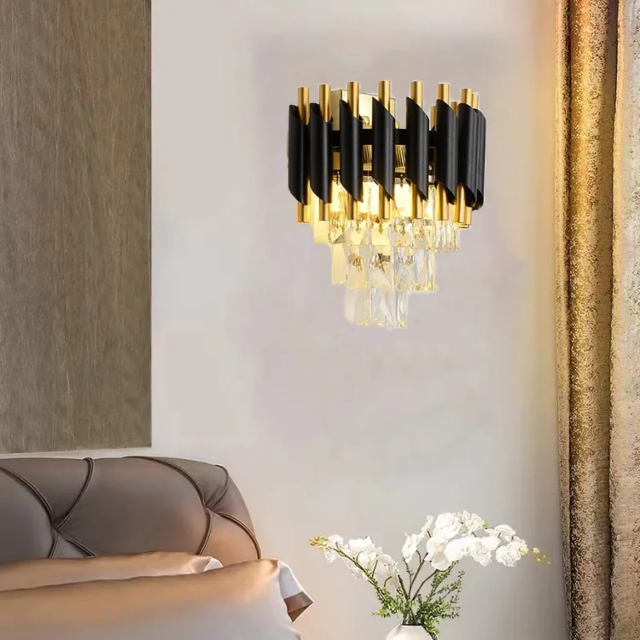 Modern Gold Luxury Crystal Wall Light