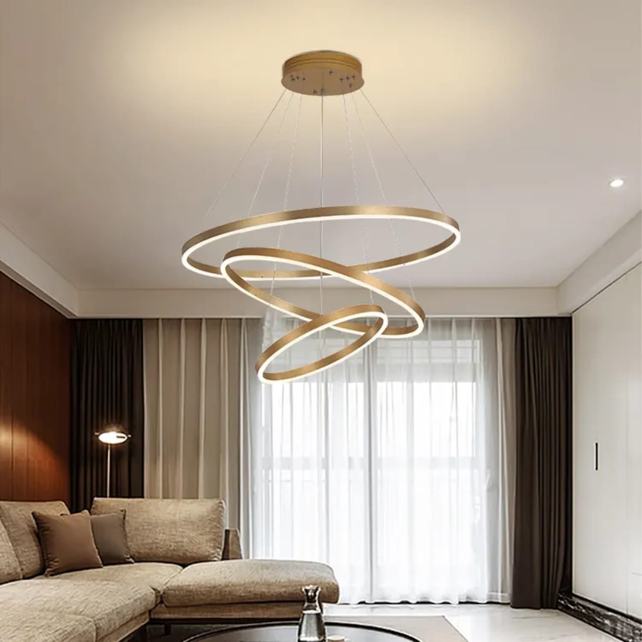 Nordic  Ring Shaped Duplex Chandelier