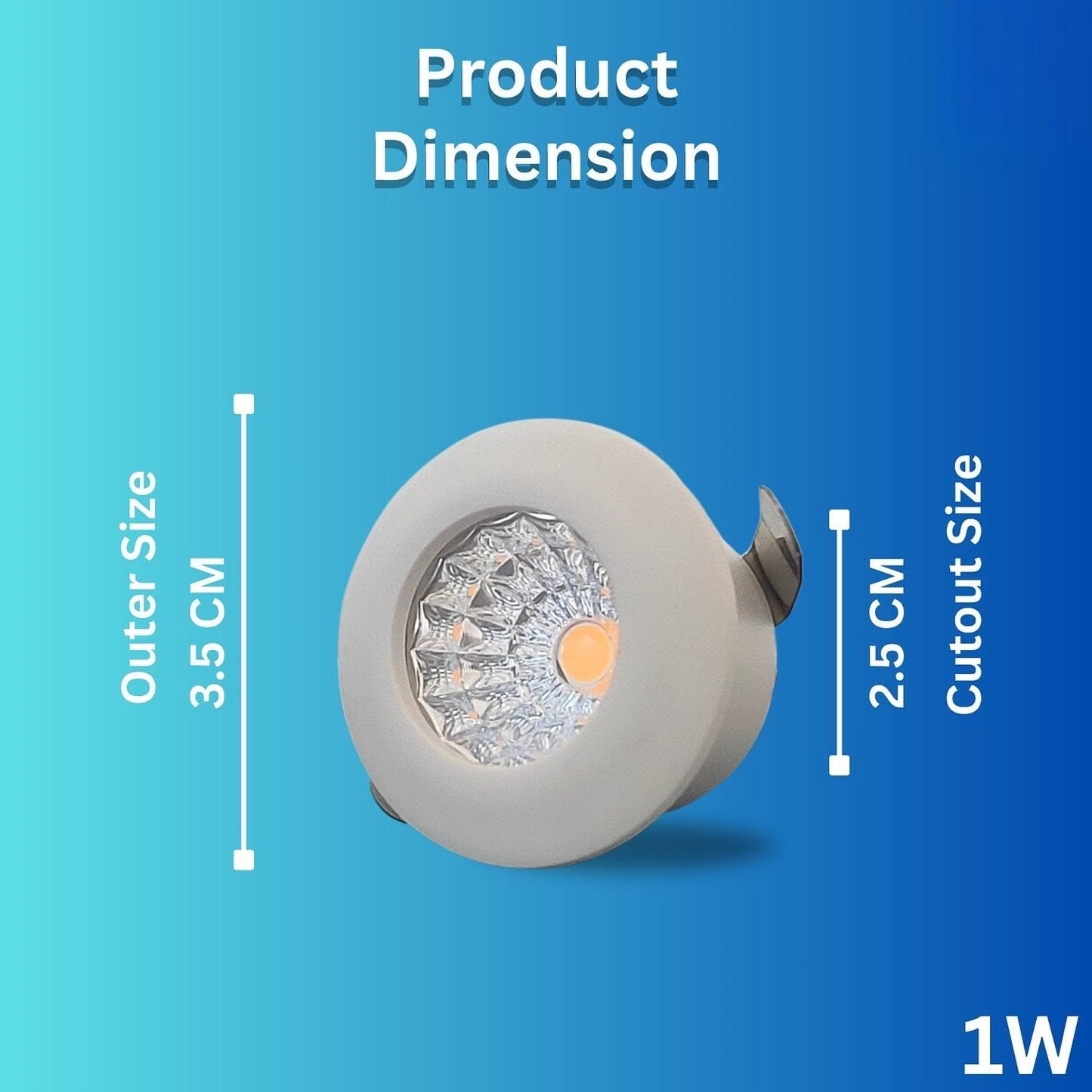 Recessed COB  Down Light 1W 1"