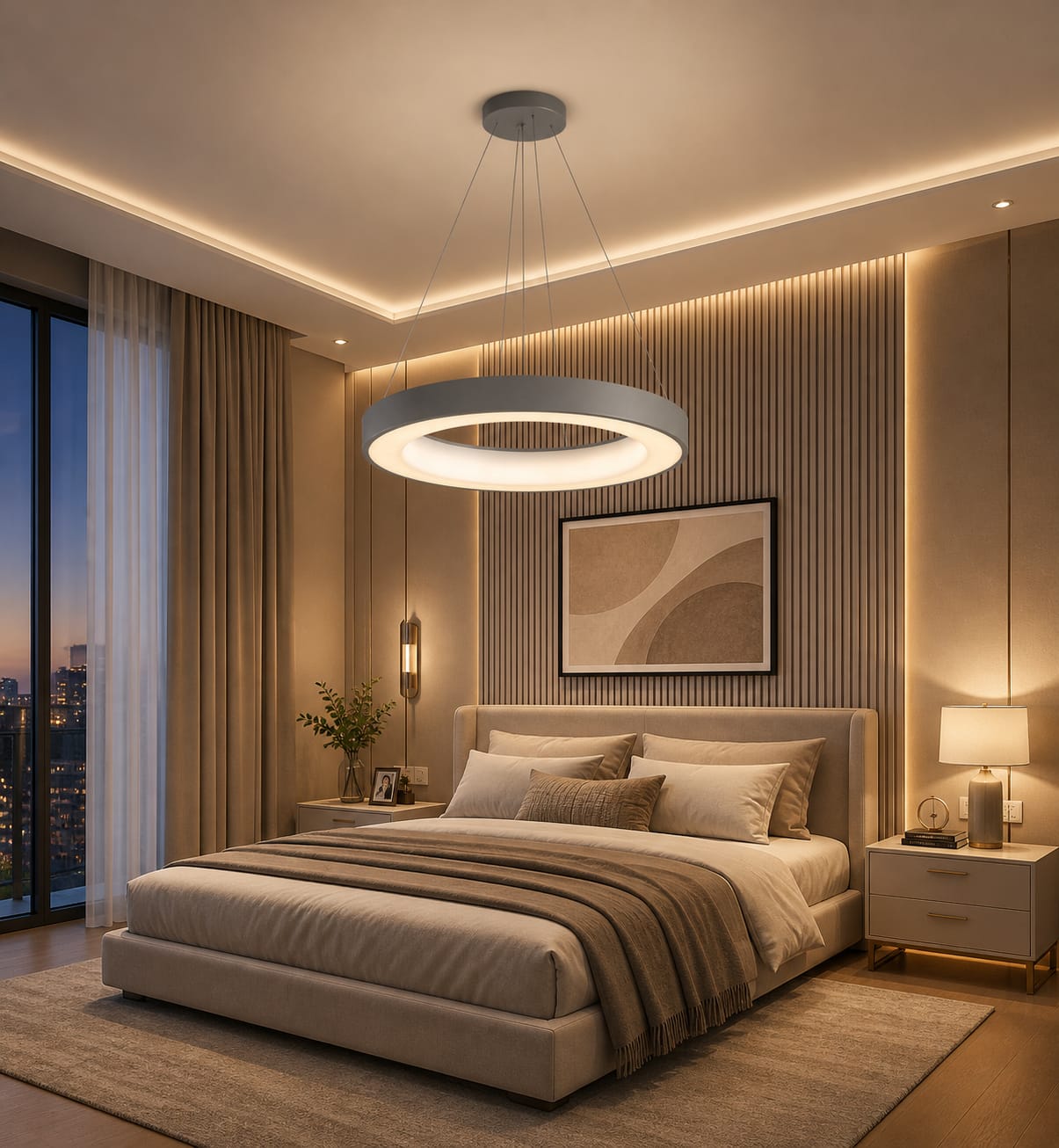 Modern Round Aluminum Chandelier (9085-Round Black)