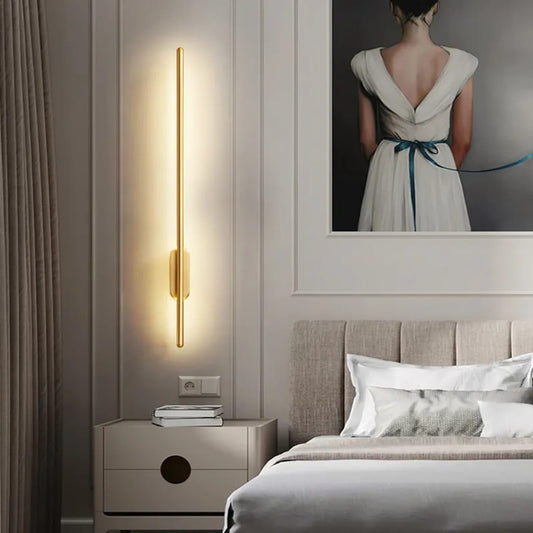 Modern Long Gold Stick LED Wall Light (90cm)
