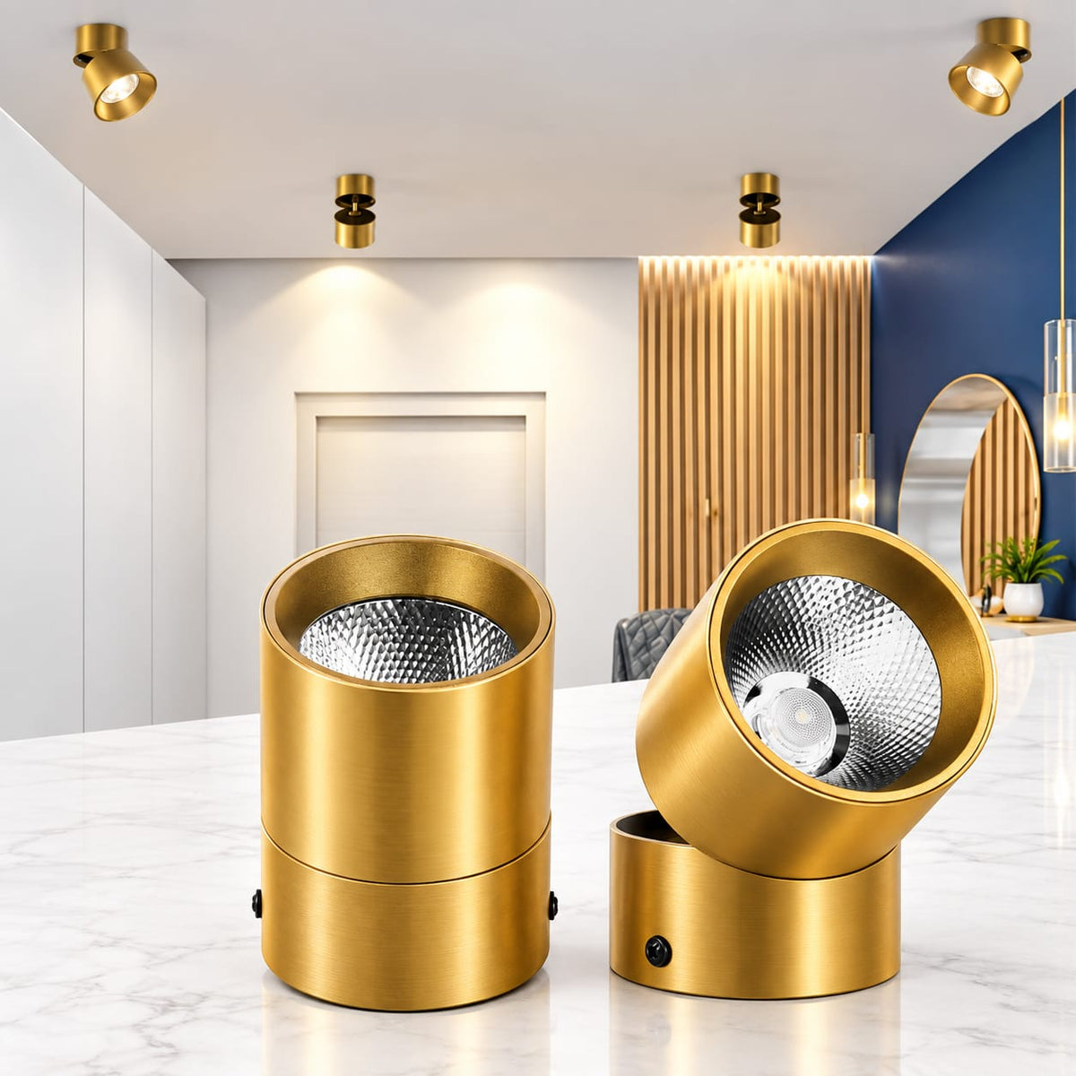 Golden Surface Mounted Adjustable COB Spot Light