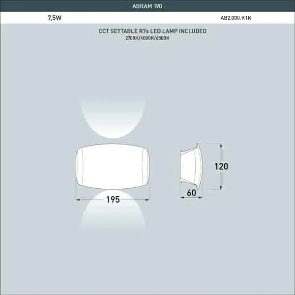 Abram-190, Surface Type up/down Wall Lamp